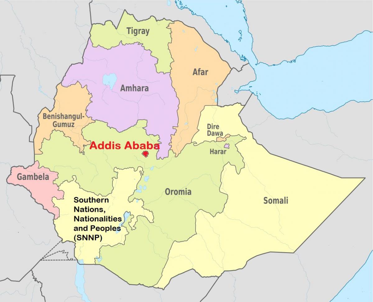 addis ababa, Etiopia peta dunia