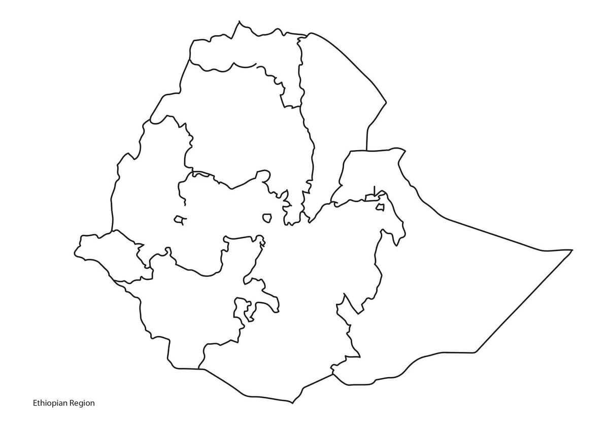 peta kosong dari Ethiopia