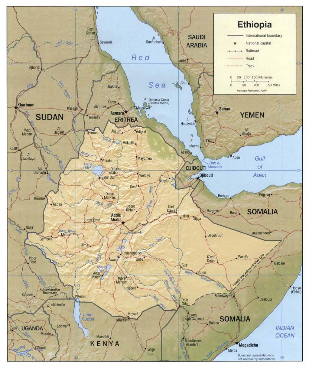peta dari Ethiopia peta 1980