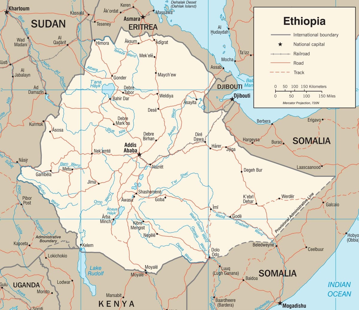 peta dari Ethiopia peta gambar