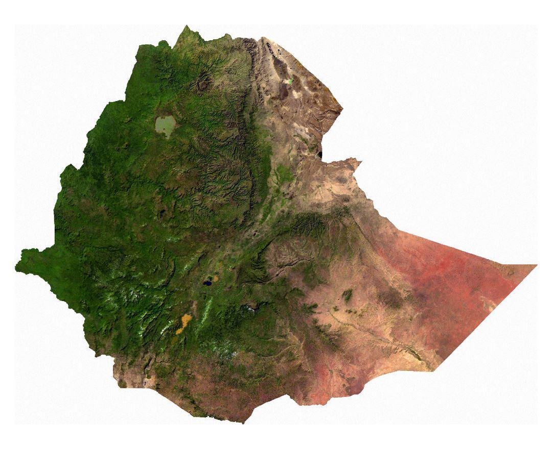 Ethiopia satelit peta