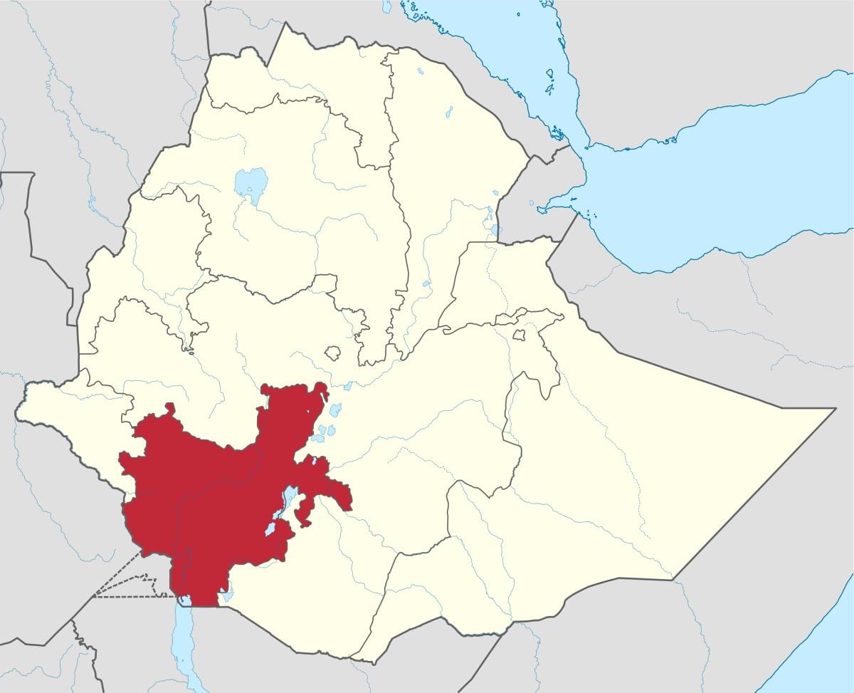 peta selatan Ethiopia