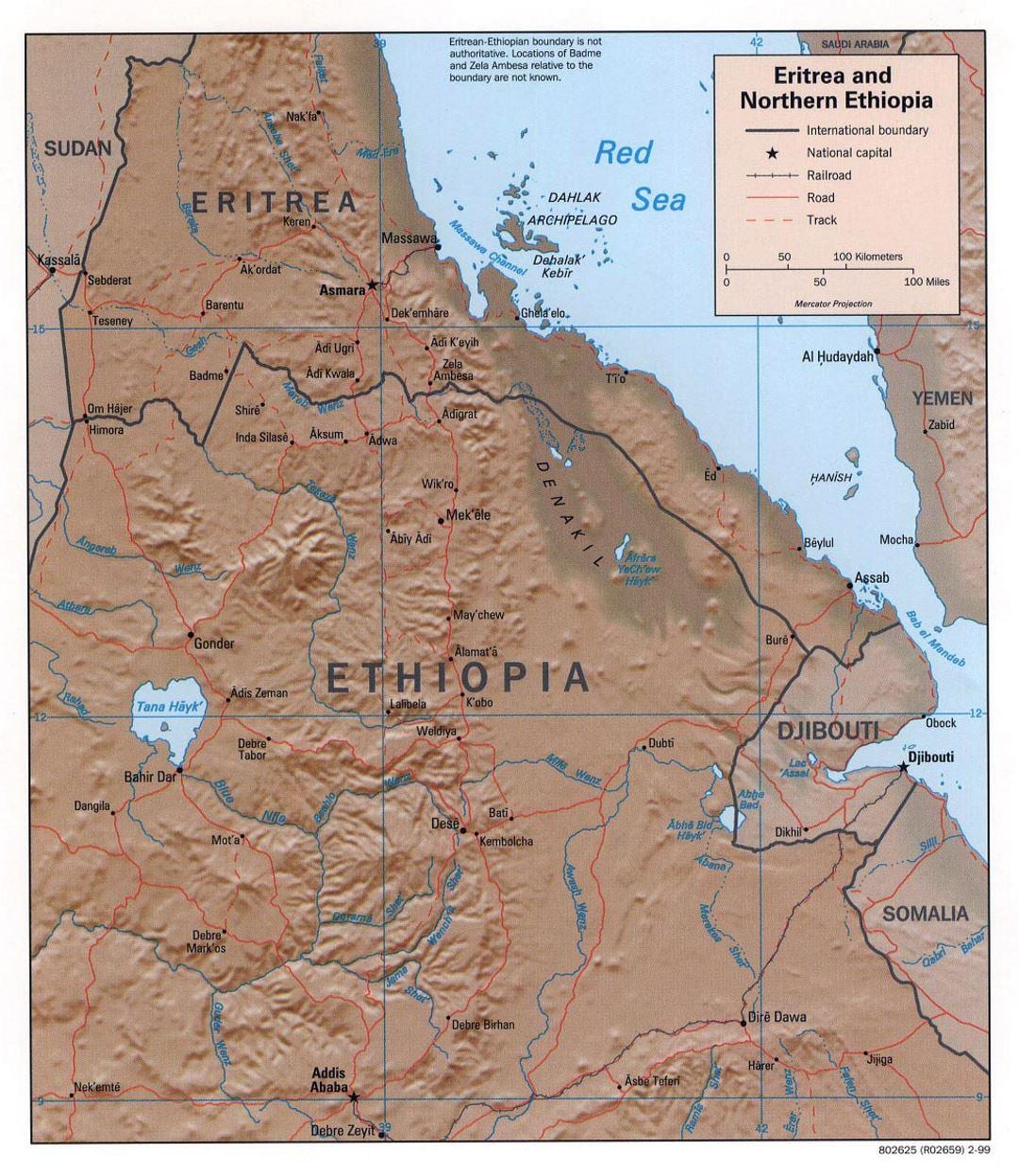 peta dari utara Ethiopia