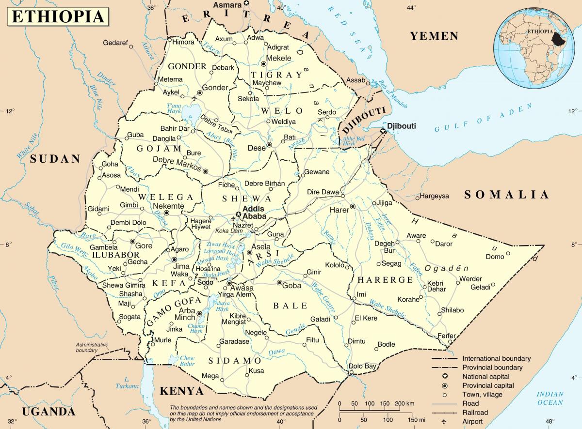 peta politik Ethiopia