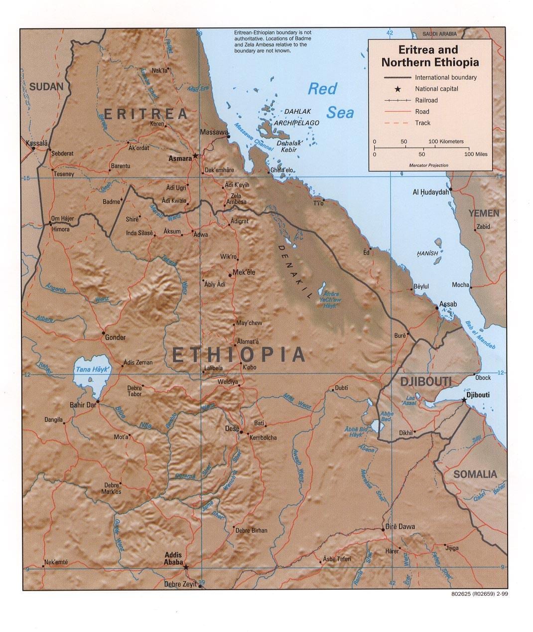 peta dari utara Ethiopia