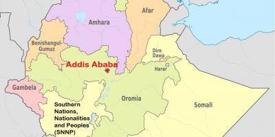 Addis ababa, Etiopia peta dunia