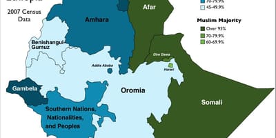 Peta dari Ethiopia agama