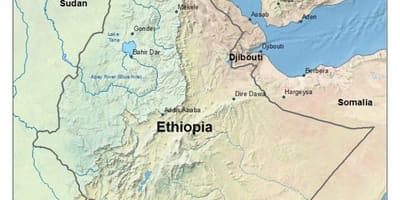 Ethiopia dataran tinggi pada peta