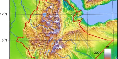 Ethiopia elevasi peta