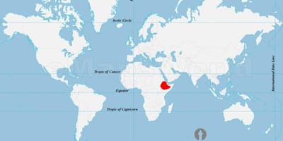 Peta dari Ethiopia lokasi di dunia