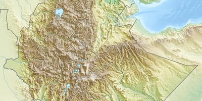Peta dari pegunungan Ethiopia
