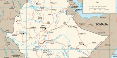 Peta dari Ethiopia peta gambar