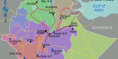 Ethiopia wisata peta