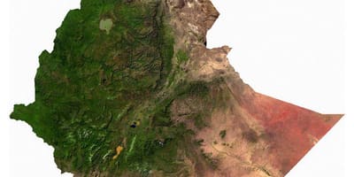 Ethiopia satelit peta