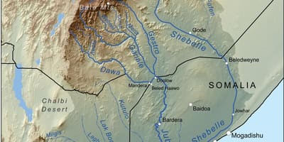 Peta dari Ethiopia sungai