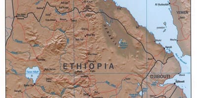 Peta dari utara Ethiopia