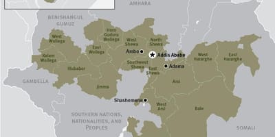 Peta oromia wilayah di Ethiopia