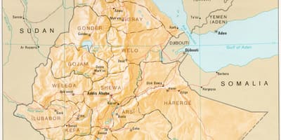 Peta dari Ethiopia selama derg